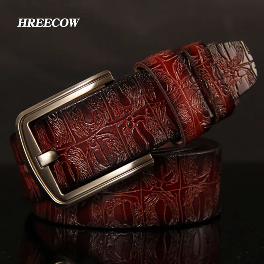 Men's Designer Belt High Quality Luxury Crocodile Pin Buckle