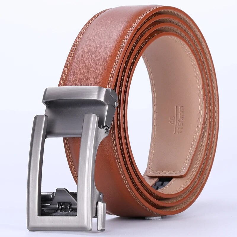 Men's Brown Coffee/Black/Grass Green Belt With Automatic Ratchet Buckle