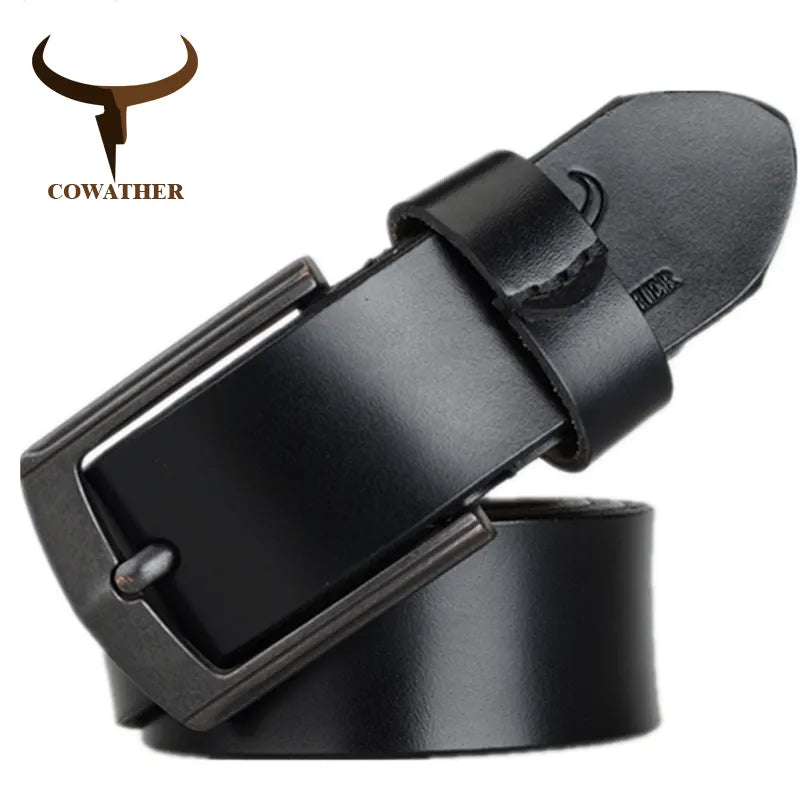Genuine Leather Men's Belt, Vintage Style 100-115 cm