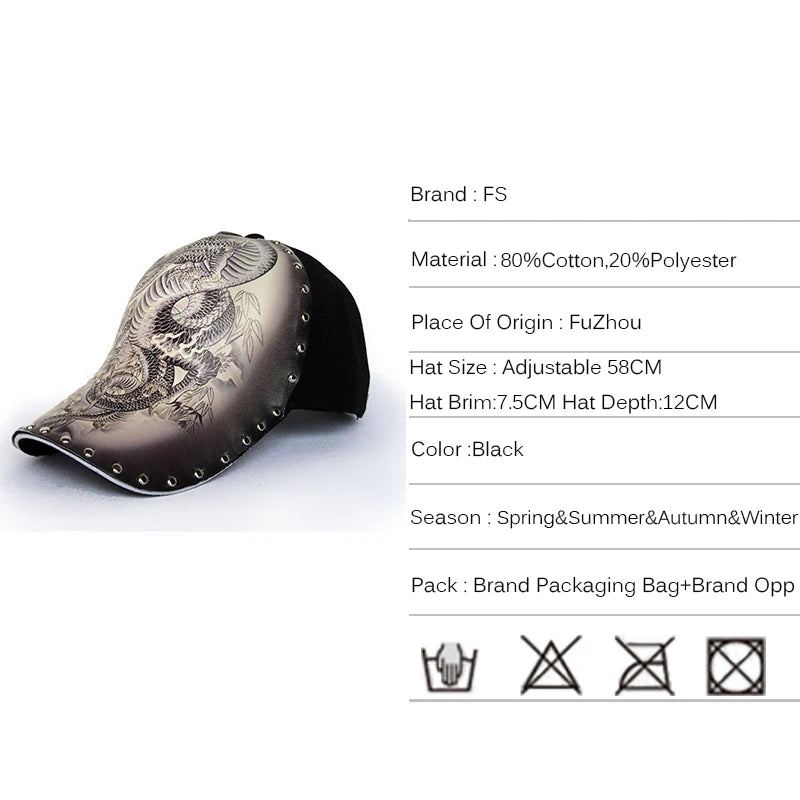 3D Printing Chinese Snapback Dragon Baseball Caps
