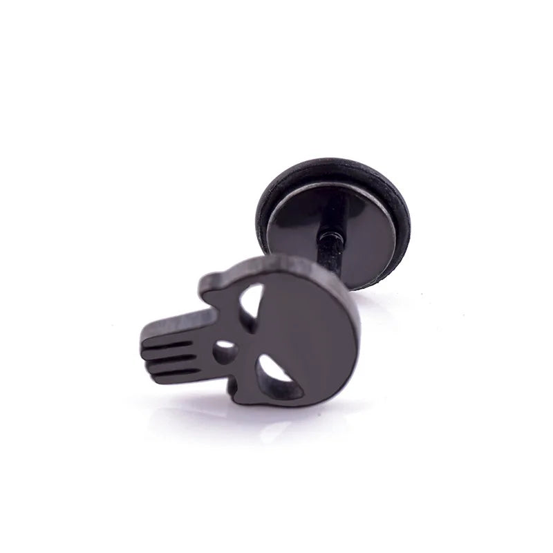 1 piece Fashion Skull Stud Earrings High Quality Stainless Steel Jewelry