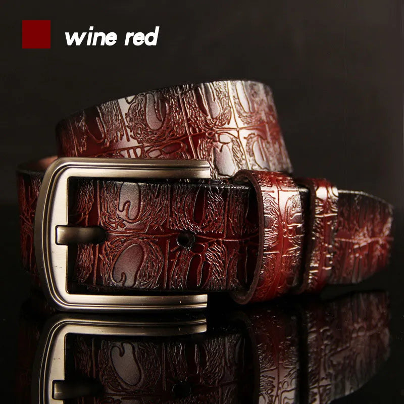Men's Designer Belt High Quality Luxury Crocodile Pin Buckle