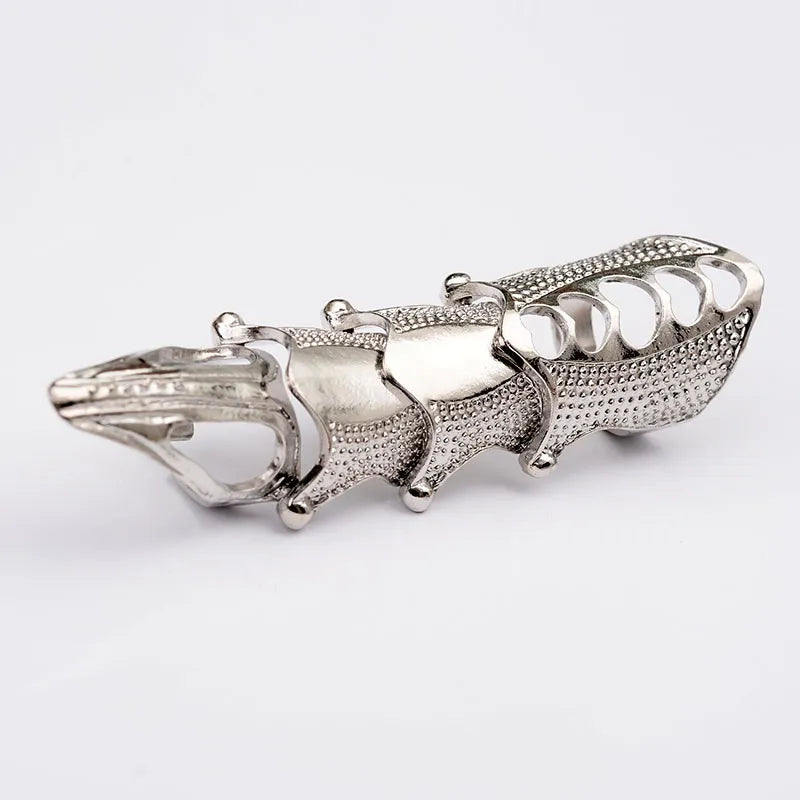 Men's Docona Punk knight Skull Double Finger Ring/Knuckle Armour