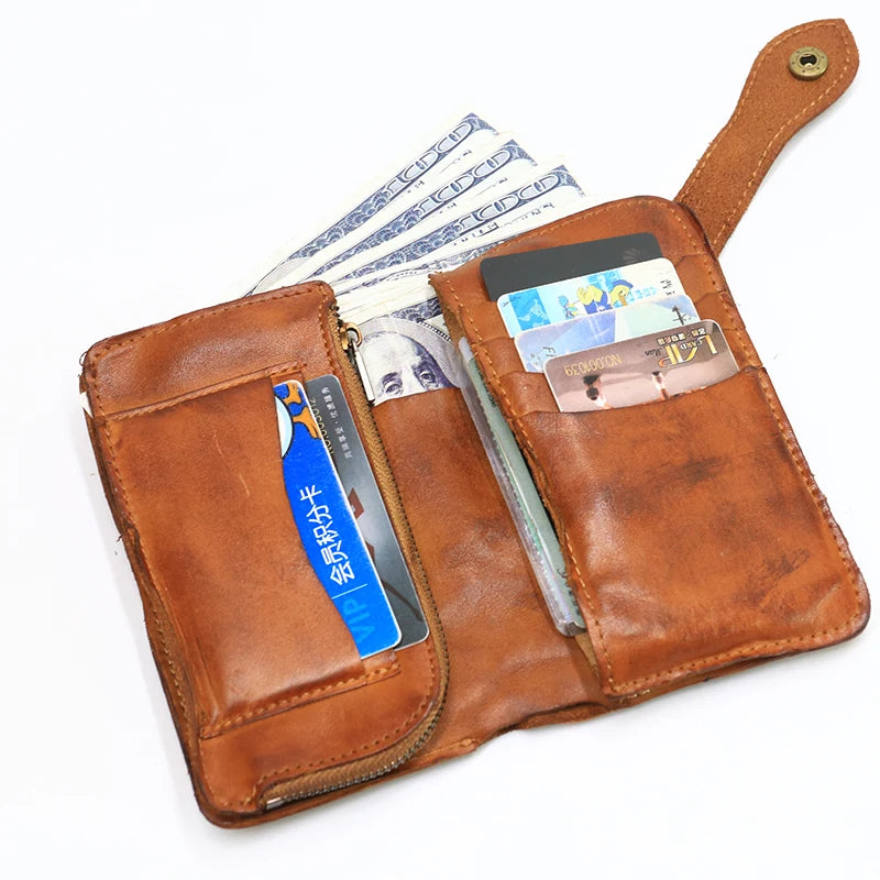 Genuine Leather Vintage Cowhide Large Capacity Wallet