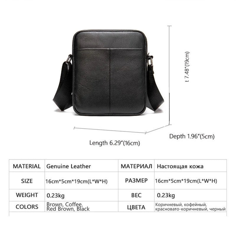 Men's Solid Small Casual Crossbody Bag