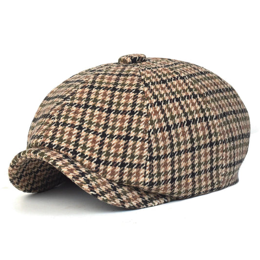 Vintage Plaid Newsboy Ivy Caps