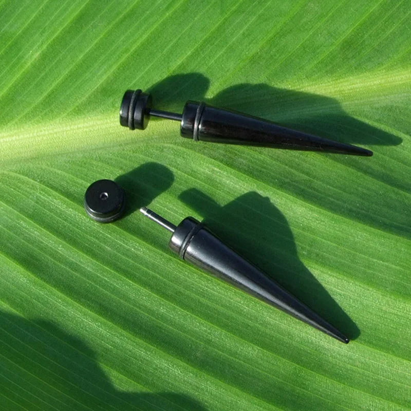 Long Sharp Cone Earrings For Men Stainless Steel