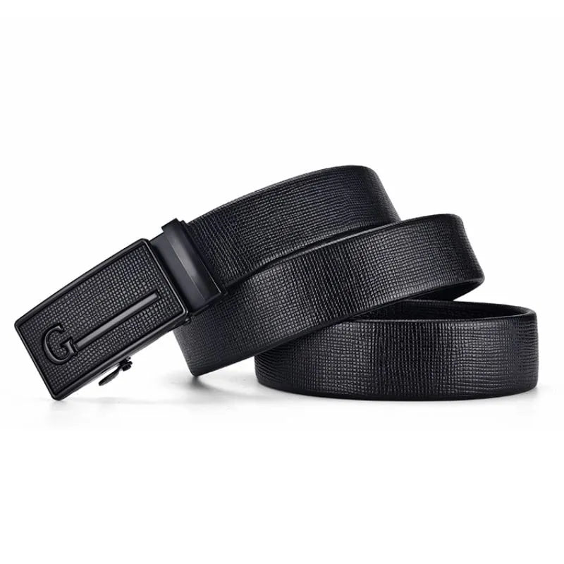 High Quality Mens Faux Leather Belt Metal Automatic Buckle