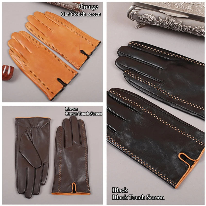 Men's Genuine Leather Gloves/Touch Screen Gloves