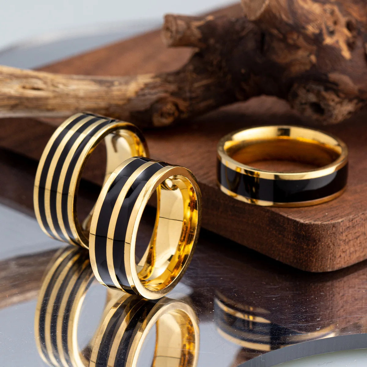 6mm/8mm Oil Dropping Classic Stainless Steel Fashion Rings