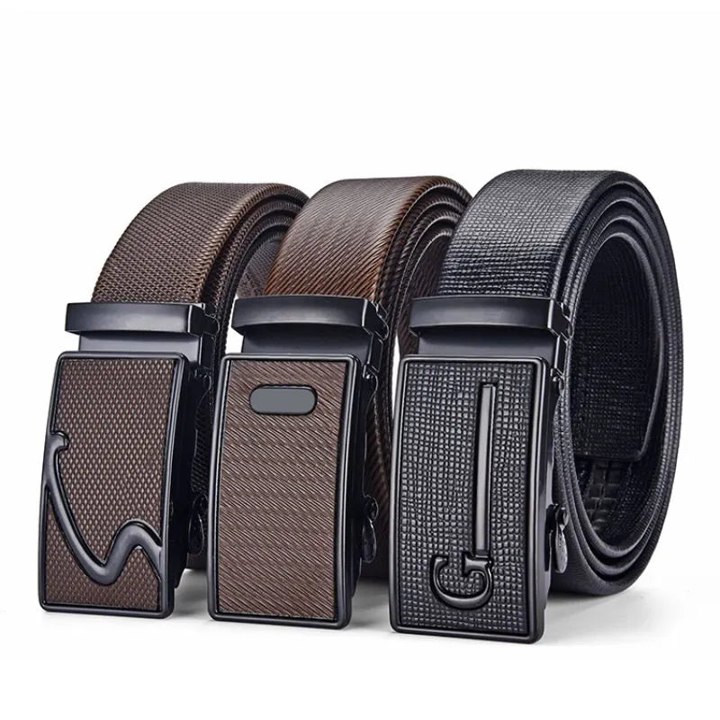 High Quality Mens Faux Leather Belt Metal Automatic Buckle