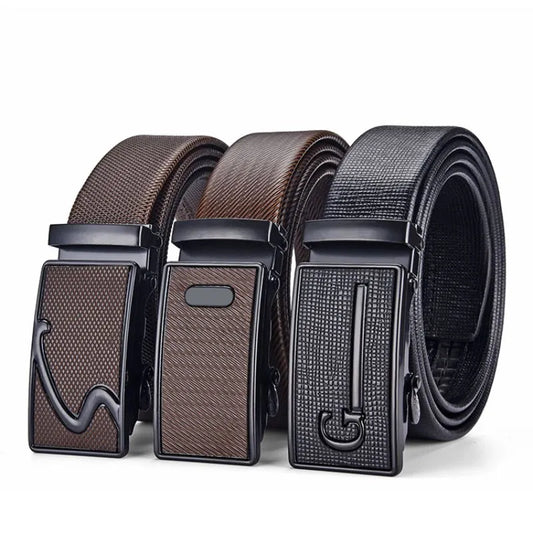 High Quality Mens Faux Leather Belt Metal Automatic Buckle