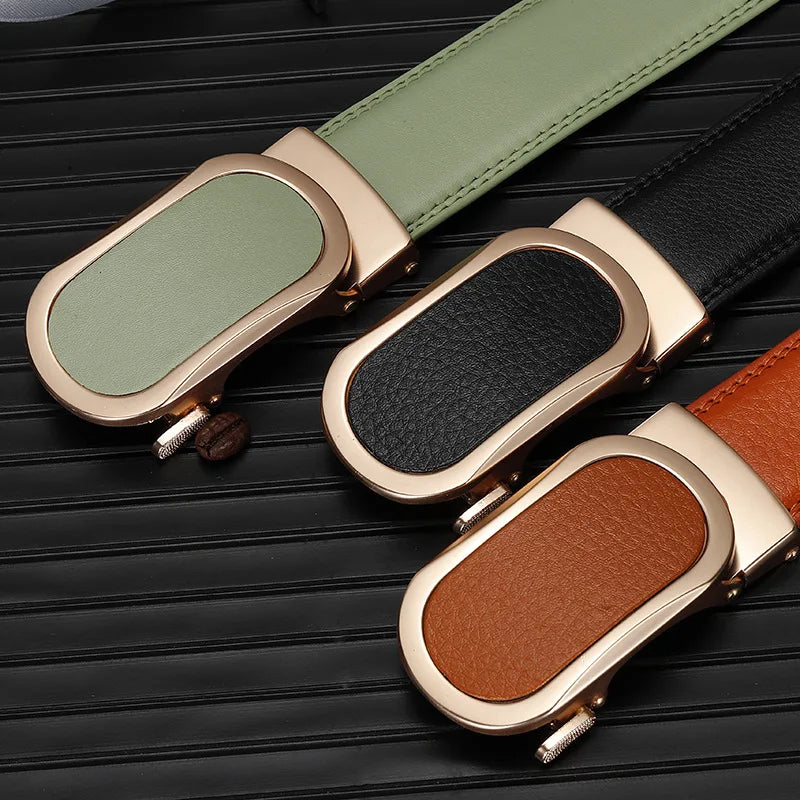 3.5CM Multicolor Men Belts With Matching Automatic Buckle