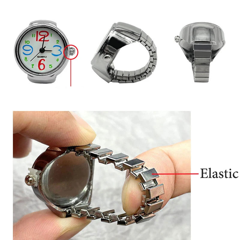 Elastic Strap Fashion Vintage Mini Watch Rings