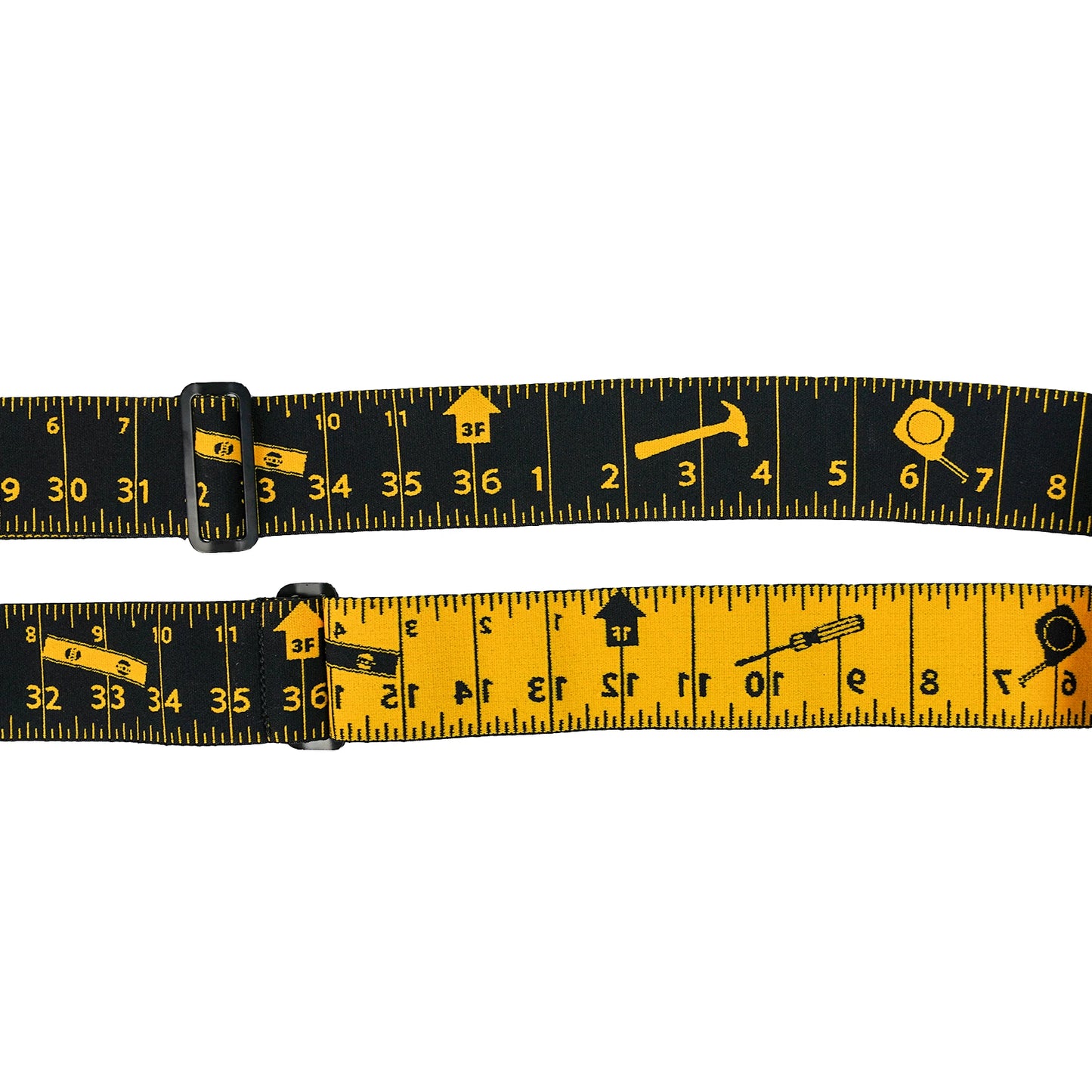 Men's Suspender Tape Measure Pattern Suspender Fully Strength Elastic with Heavy Duty Clip Ruler Suspenders