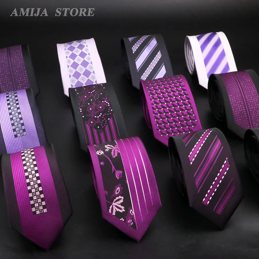 51 Styles Men's Ties Fashion Patchwork Red Purple Blue Floral Jacquard Necktie Skinny