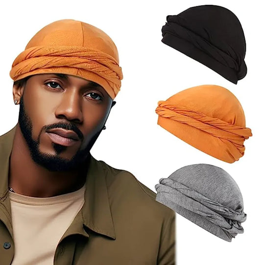 Satin Vintage Pullover Turban For Men