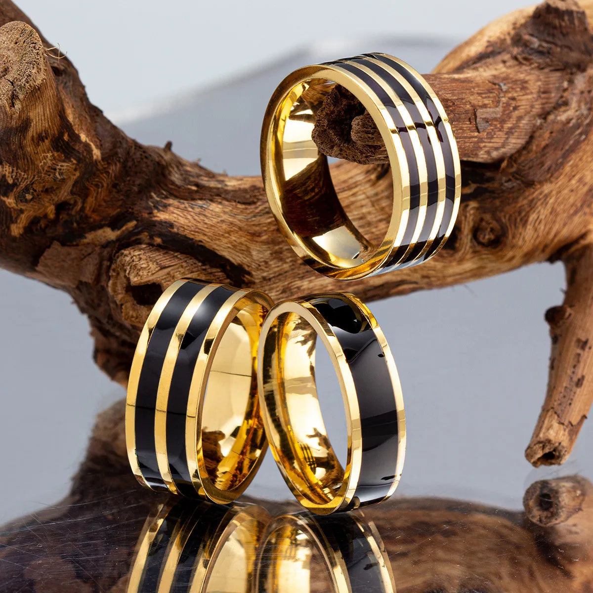 6mm/8mm Oil Dropping Classic Stainless Steel Fashion Rings