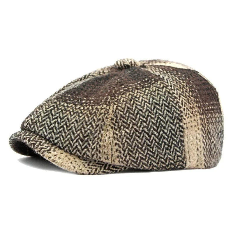 Retro Knitted Newsboy Cap