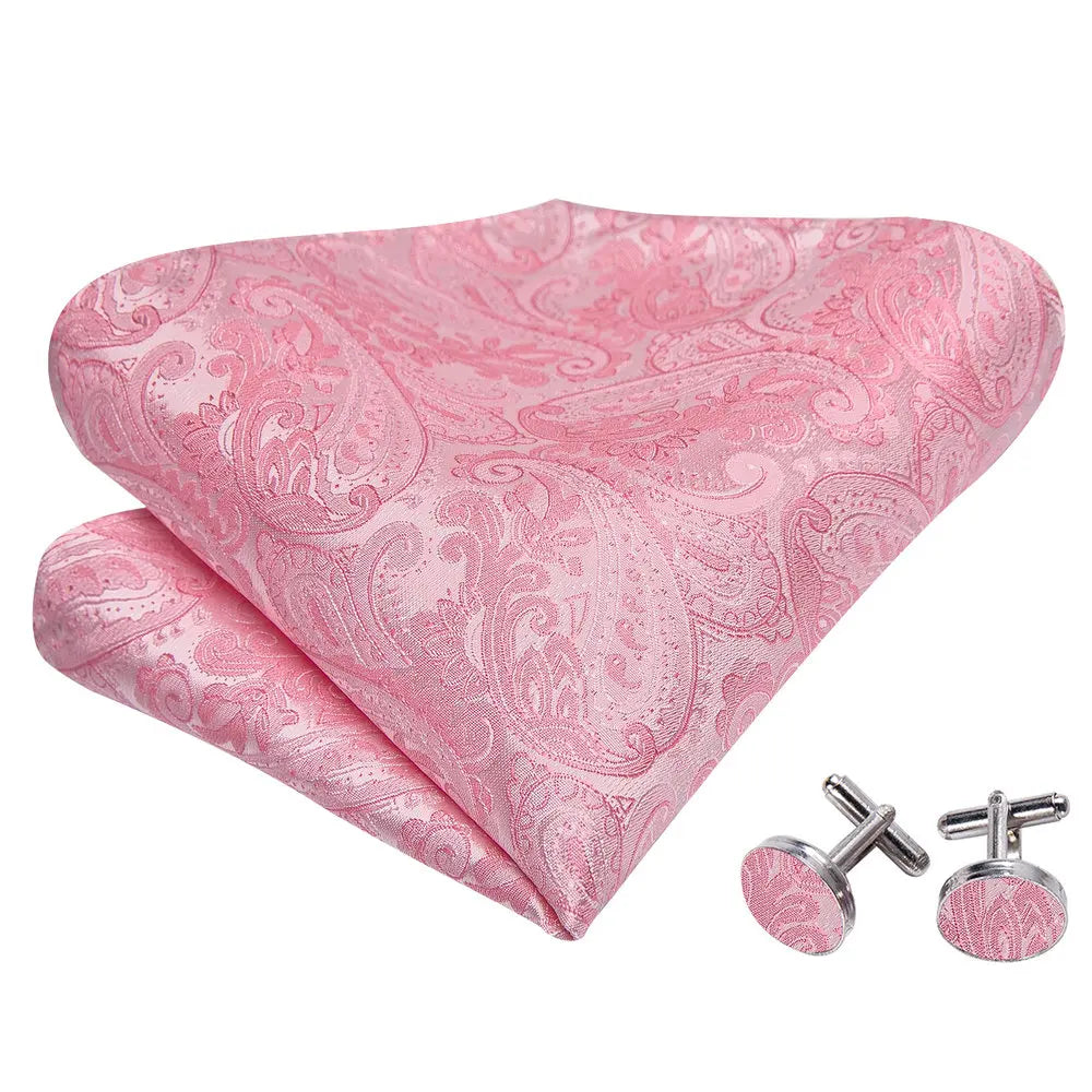 Men's Silk 3 Peice Jacquard Bow Tie Hanky & Cufflinks