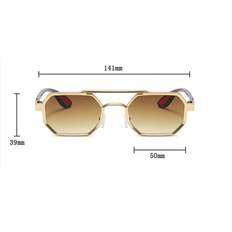 2024 Vintage Metal Square Sunglasses For Men