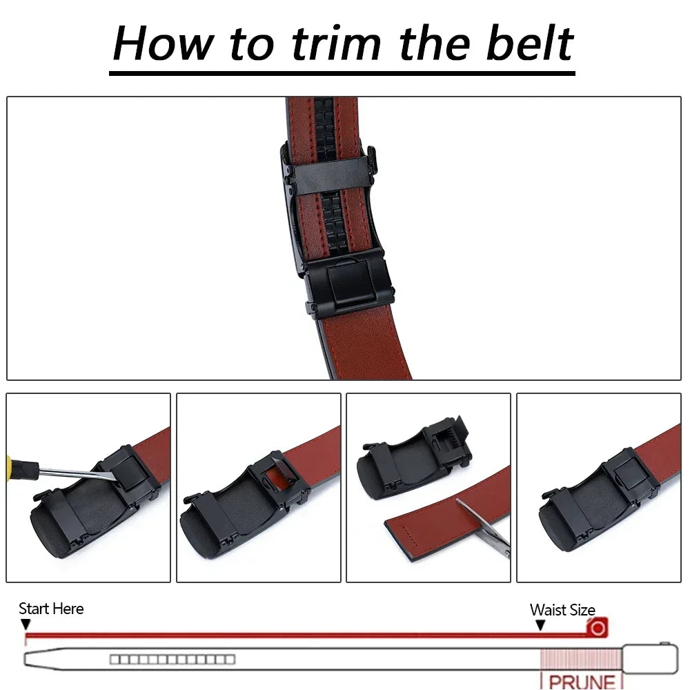 Men's Automatic Buckle High Quality Luxury Faux Leather Belt