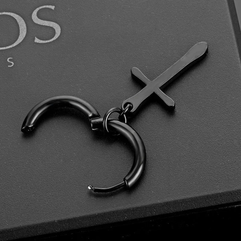 Stainless Steel Stud Vintage Black Earrings
