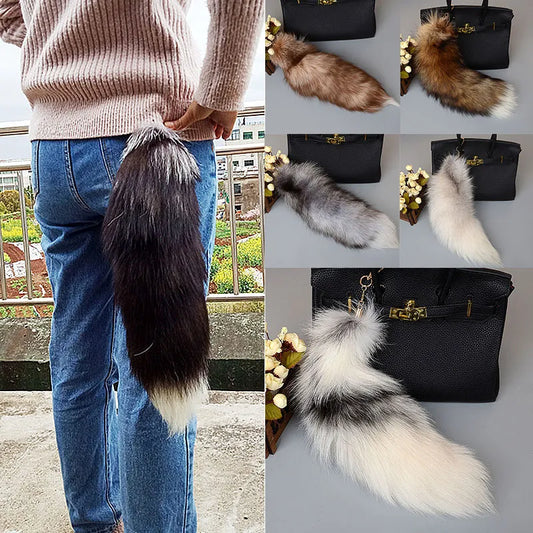 Wolf Fox Tail Fur Fashion Keychains Accessorie