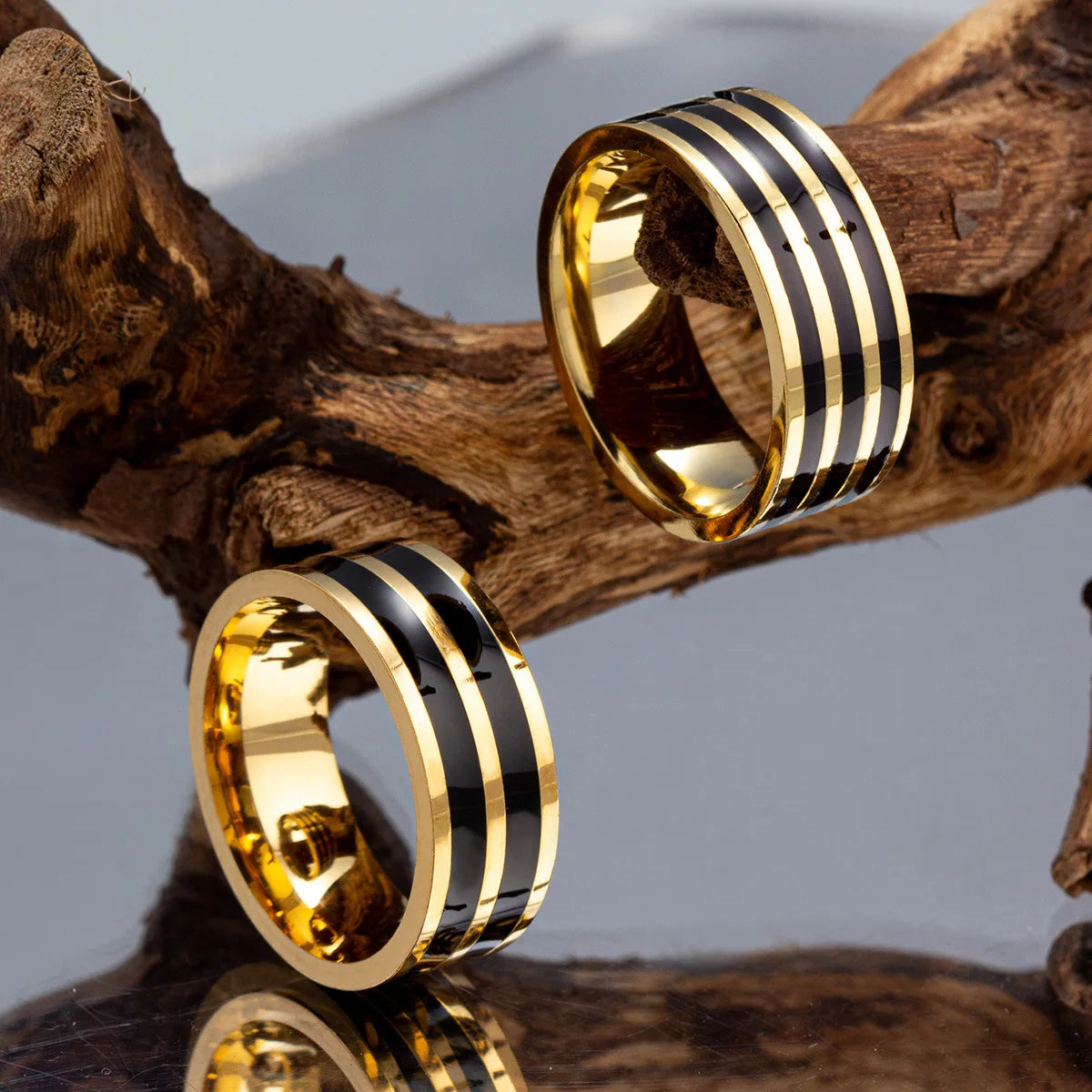 6mm/8mm Oil Dropping Classic Stainless Steel Fashion Rings