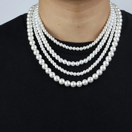 Men's Strand Bead Pearl Necklace