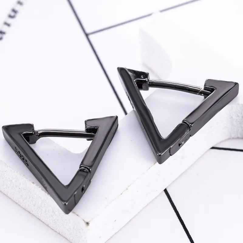 Stainless Steel Stud Vintage Black Earrings