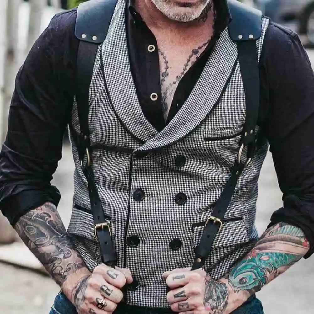 Men's Suspenders Belts New Fashion Gentle Sportsman Suspenders Leather Straps Adult Belts Suspenders Vintage Leather Straps