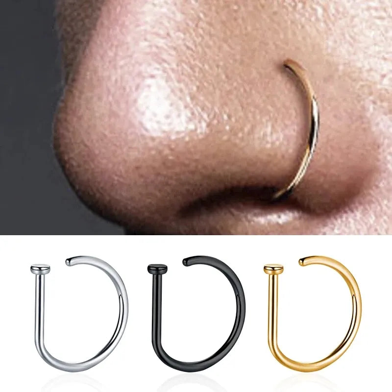 Fake Piercing Nose Ring / Nose Clip Stainless Steel
