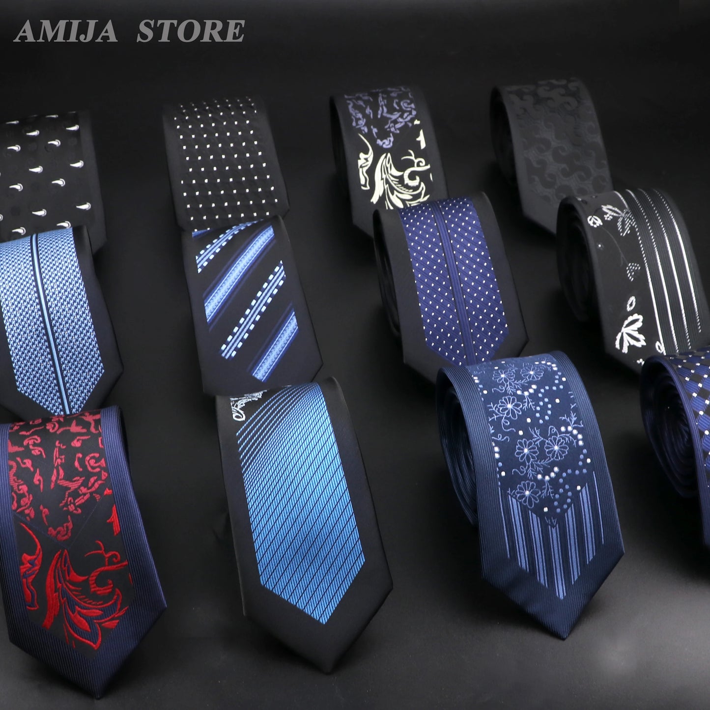 51 Styles Men's Ties Fashion Patchwork Red Purple Blue Floral Jacquard Necktie Skinny