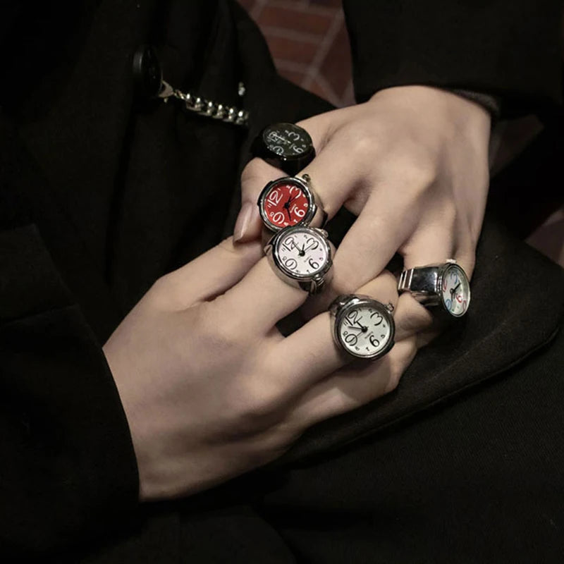 Elastic Strap Fashion Vintage Mini Watch Rings