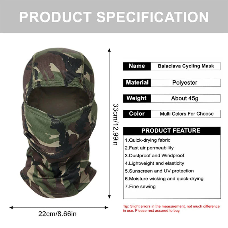 Tactical Camouflage Balaclava Hat Full Face Mask