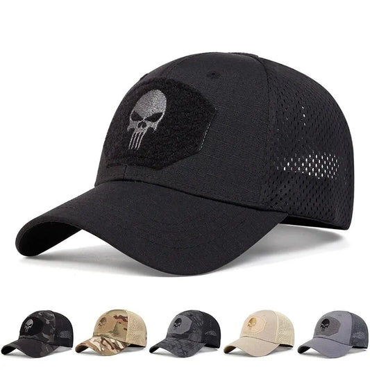 Skull Embroidery Label Breathable Baseball Caps