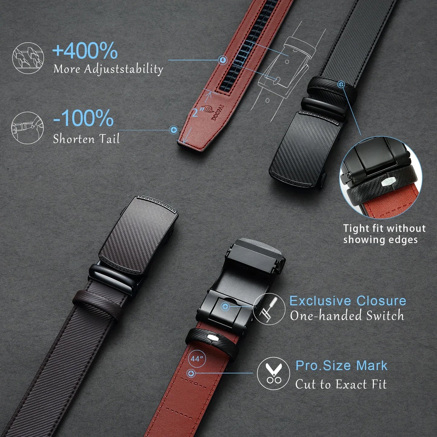 Men's Automatic Buckle High Quality Luxury Faux Leather Belt
