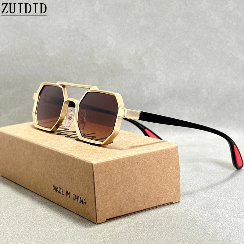 2024 Vintage Metal Square Sunglasses For Men