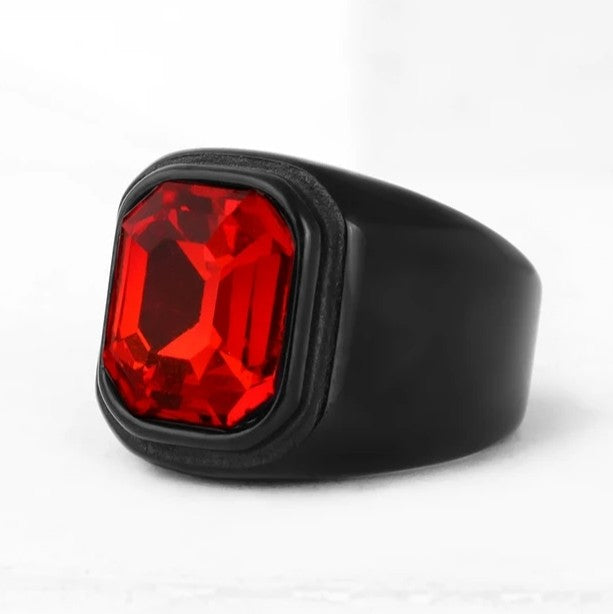 Stainless Steel Vintage Men's Stones Rings