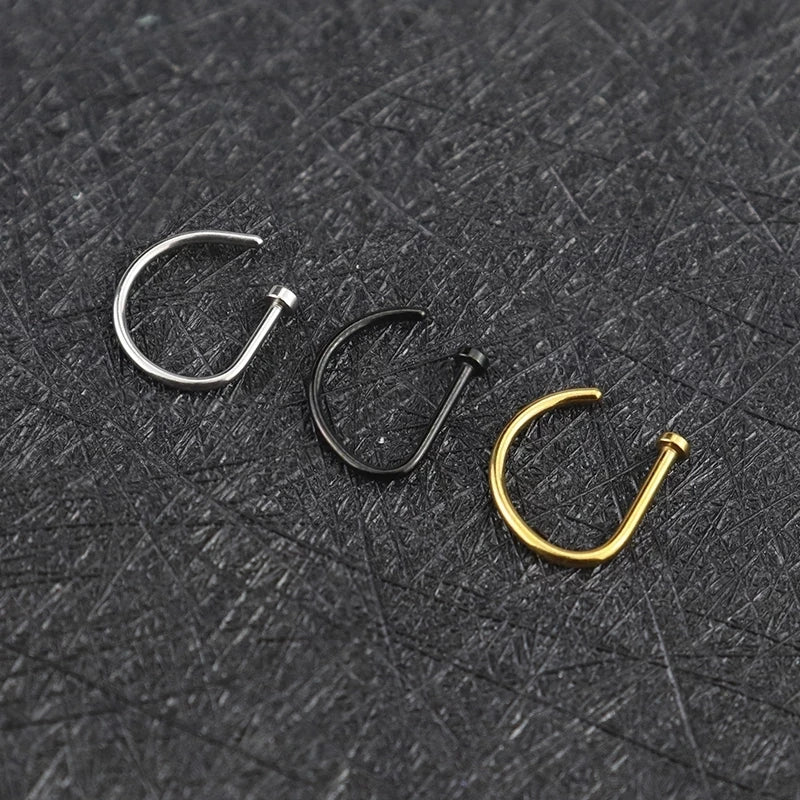 Fake Piercing Nose Ring / Nose Clip Stainless Steel