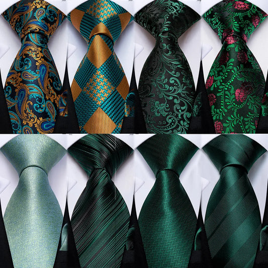 3 Peice Paisley Novelty Design Silk Tie for Men Hanky Cufflink Tie Set