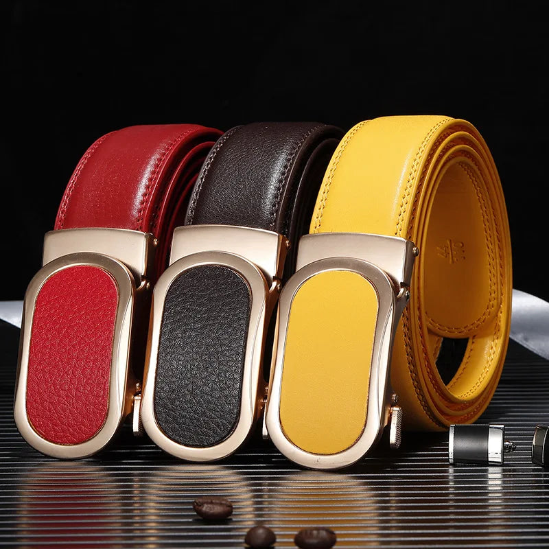 3.5CM Multicolor Men Belts With Matching Automatic Buckle