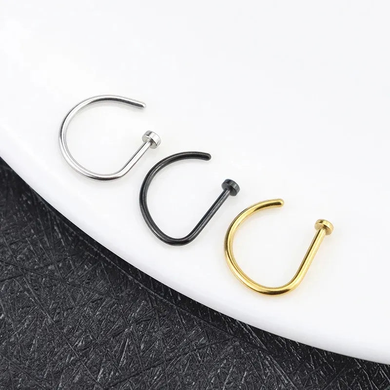 Fake Piercing Nose Ring / Nose Clip Stainless Steel