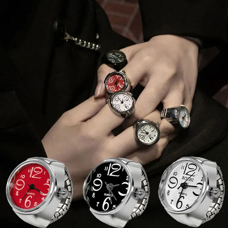 Elastic Strap Fashion Vintage Mini Watch Rings