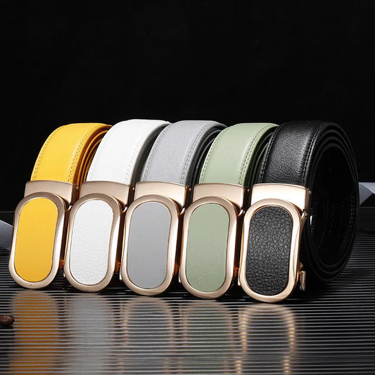 3.5CM Multicolor Men Belts With Matching Automatic Buckle